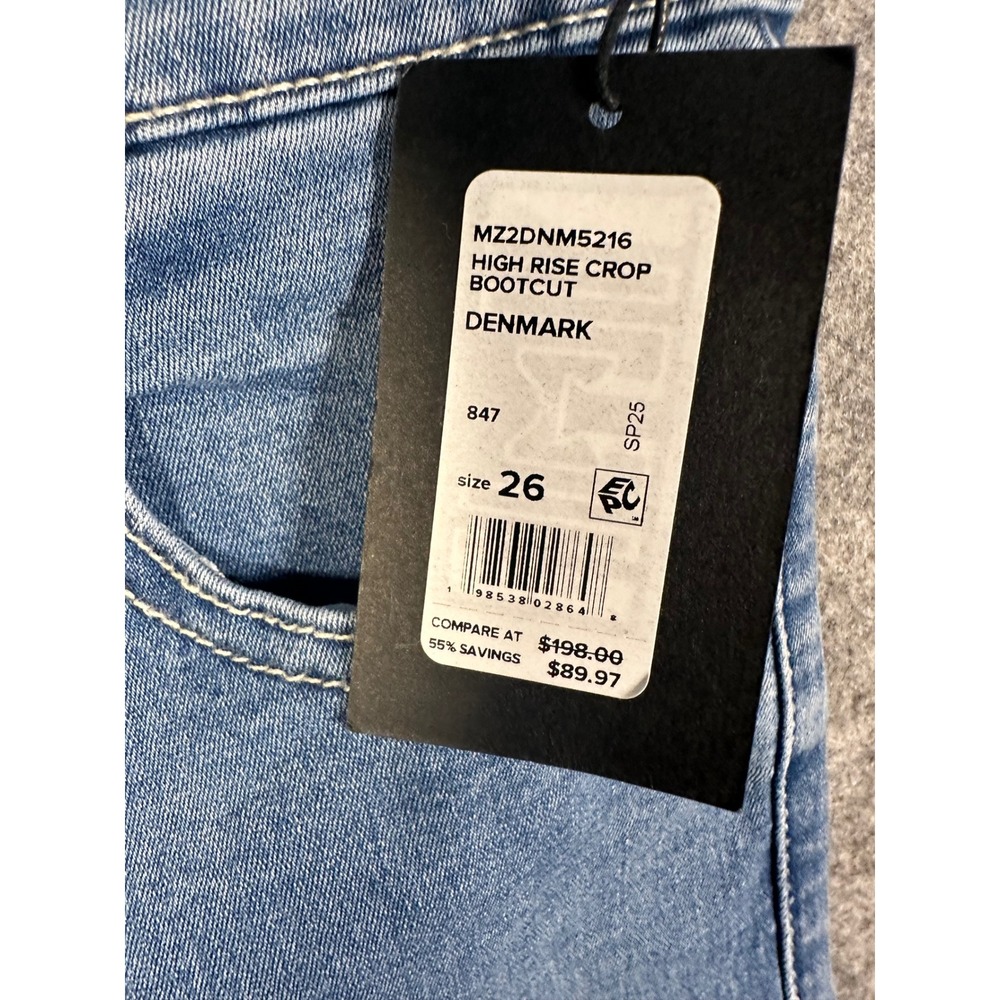 Joes Jeans Denmark High‎ Rise Crop Bootcut Blue Denim MZ2DNM5216 Womens Size 26 - Picture 5 of 11